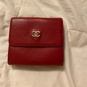 Extremely rare red trifold Chanel wallet collectors must have